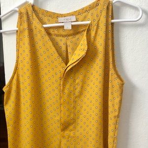 LOFT Yellow Sleeveless Print Top